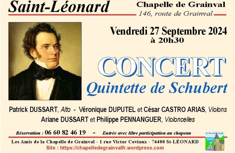 CONCERT - Quintette de Schubert Le 27 sept 2024