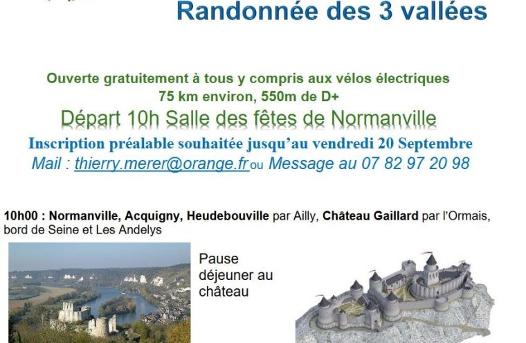 Randonnée des 3 vallées avec le Vélo club... Le 22 sept 2024