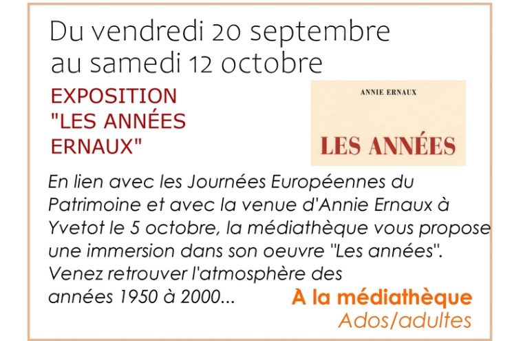 Exposition - Les années Ernaux Du 20 sept au 12 oct 2024