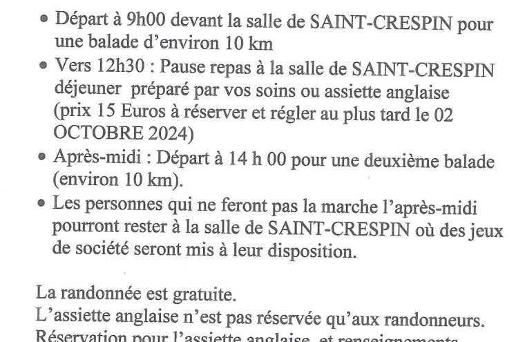 32ème Randonnée pédestre Le 5 oct 2024